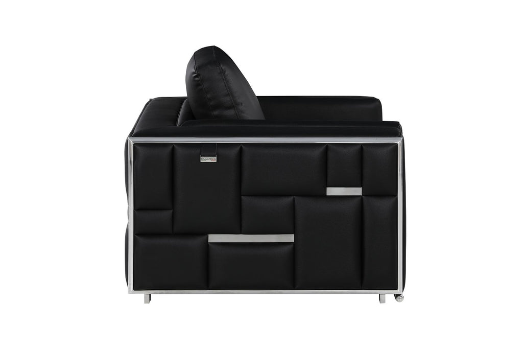 1130 Divanitalia Chair in Top-grain Italian Leather - Black - SKU 1130-BLACK-CH - view 6