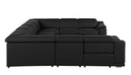 9762 Divanitalia 8-Piece U-Shaped Top Grain Italian Leather Sectional Sofa with 4 Power Recliners