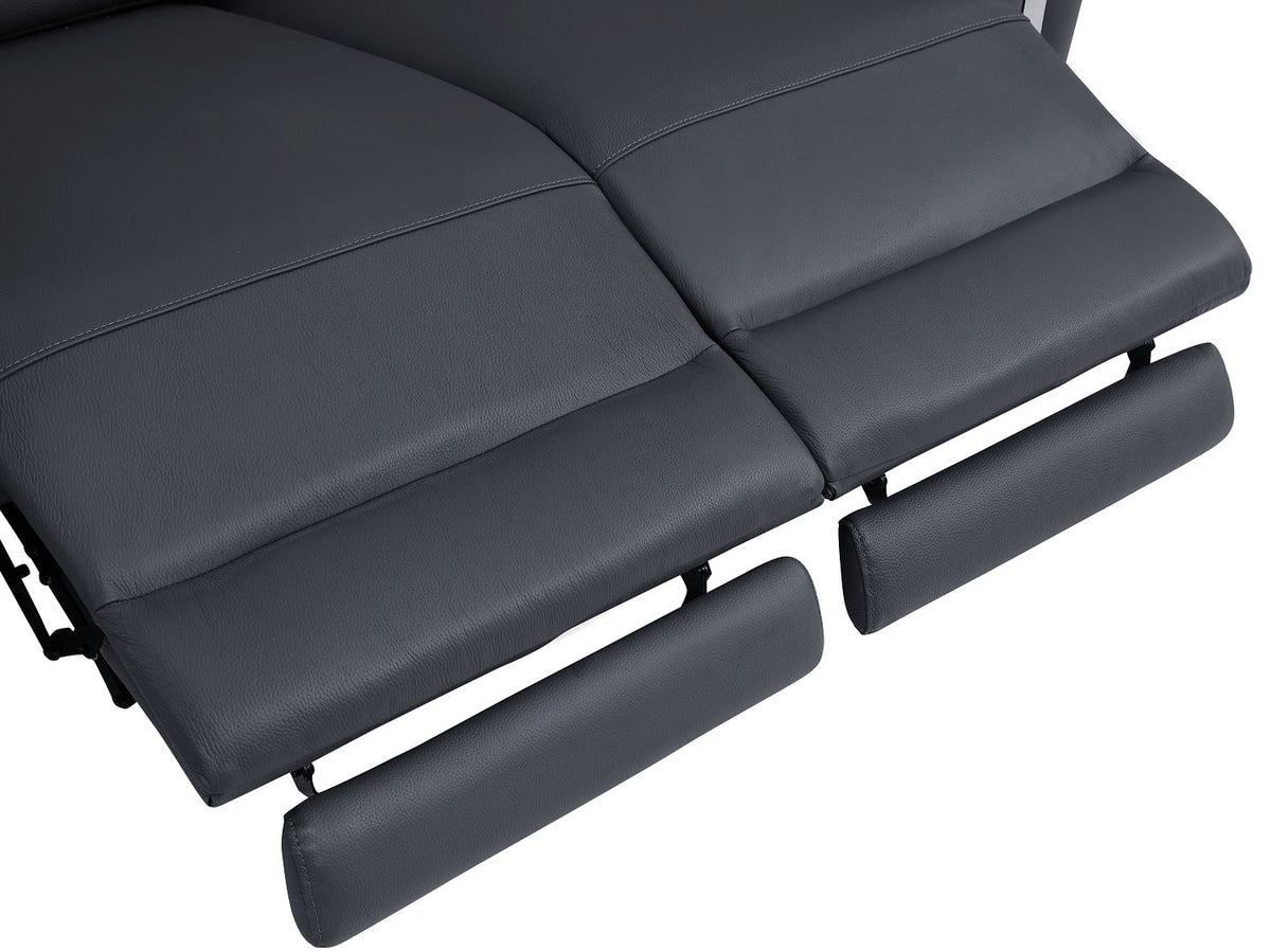 990 Divanitalia Power Reclining Arm Chair with Power Headrest in Top-grain Italian Leather - Dark Grey - SKU 990-DK-GRAY-CH - view 10