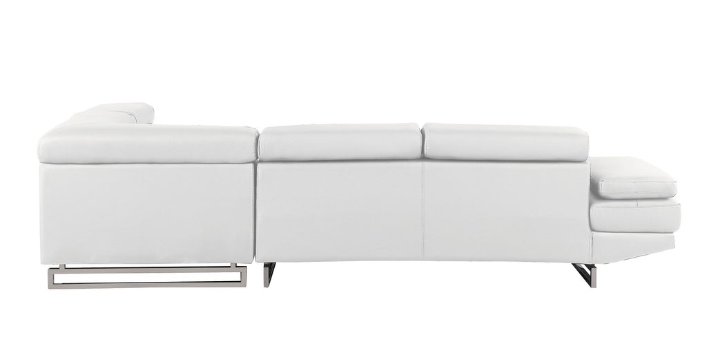 8136 Right Arm Facing Chaise with Adjustable Headrest in Genuine Leather