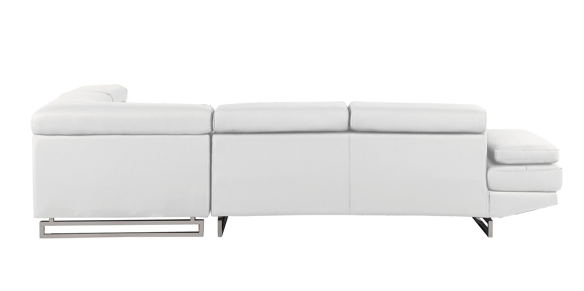 8136 Right Arm Facing Chaise with Adjustable Headrest in Genuine Leather