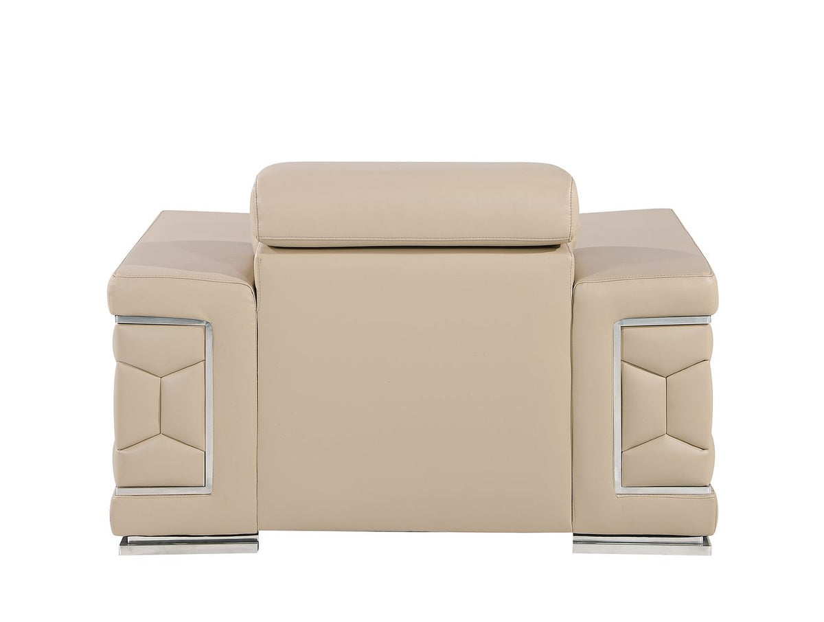 296 Modern Genuine Leather Chair - Beige - SKU 296-BEIGE-CH - view 4