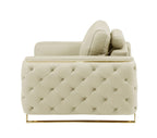 1050 Divanitalia Loveseat in Top-grain Italian Leather - Beige - SKU 1050-BEIGE-L - view 5