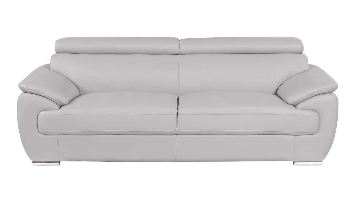 4571 Modern Genuine Leather Sofa - Light Grey - SKU 4571-S-LT-GREY
