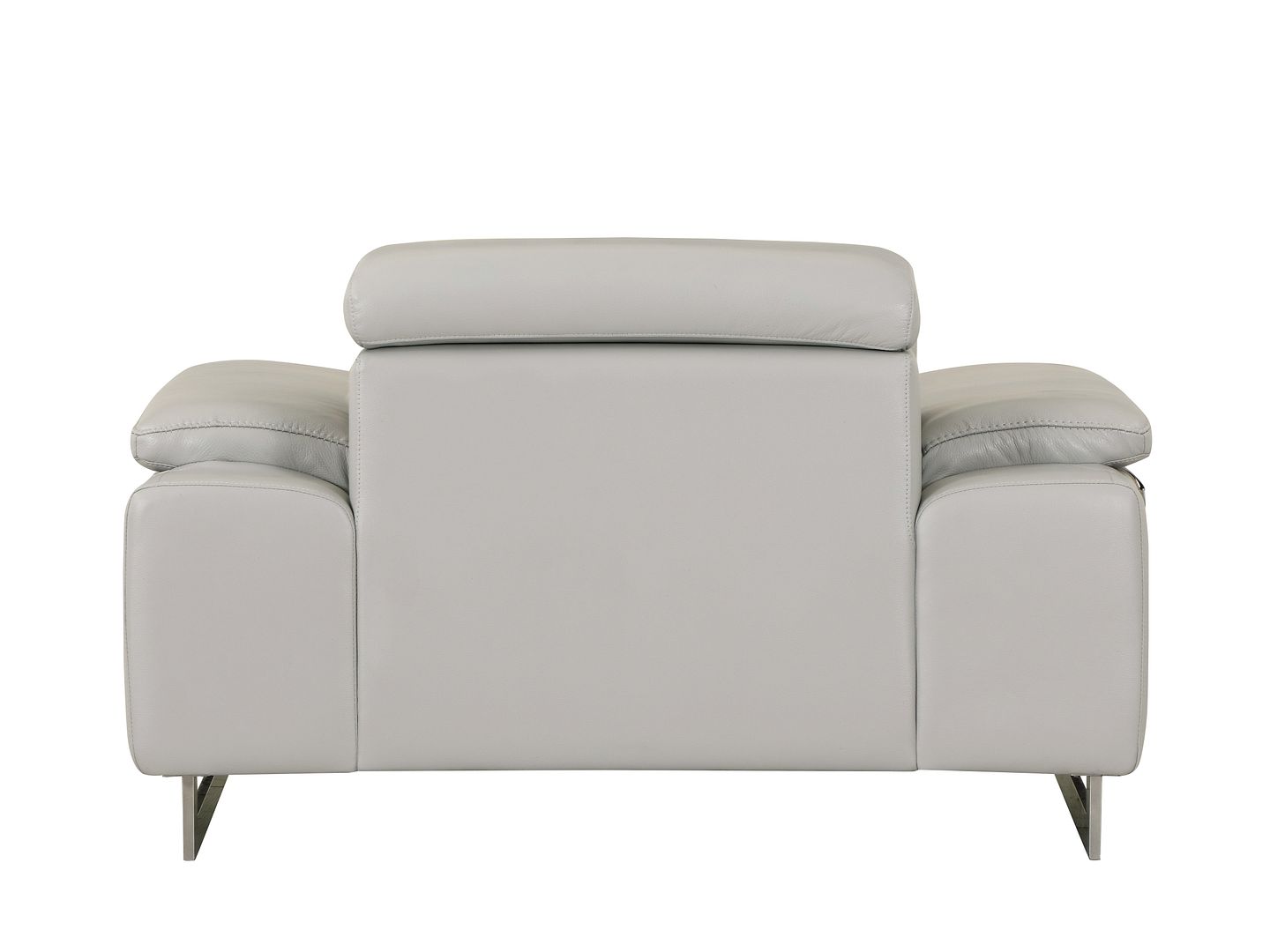 636 Divanitalia Light Gray Chair with Adjustable Headrest in Top-grain Italian Leather