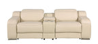 1116 Divanitalia 3-Piece Modular Power Reclining Console Loveseat in Top Grain Italian Leather with 2 Power Recliners & Power Headrests