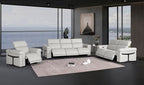 1126 Divanitalia 6-Piece Modular Power Reclining Sofa, Loveseat & Chair Set in Top Grain Italian Leather with 6 Power Recliners & Power Headrests - Light Grey - SKU 1126-LT_GREY-6.6-HT-3PC - view 2