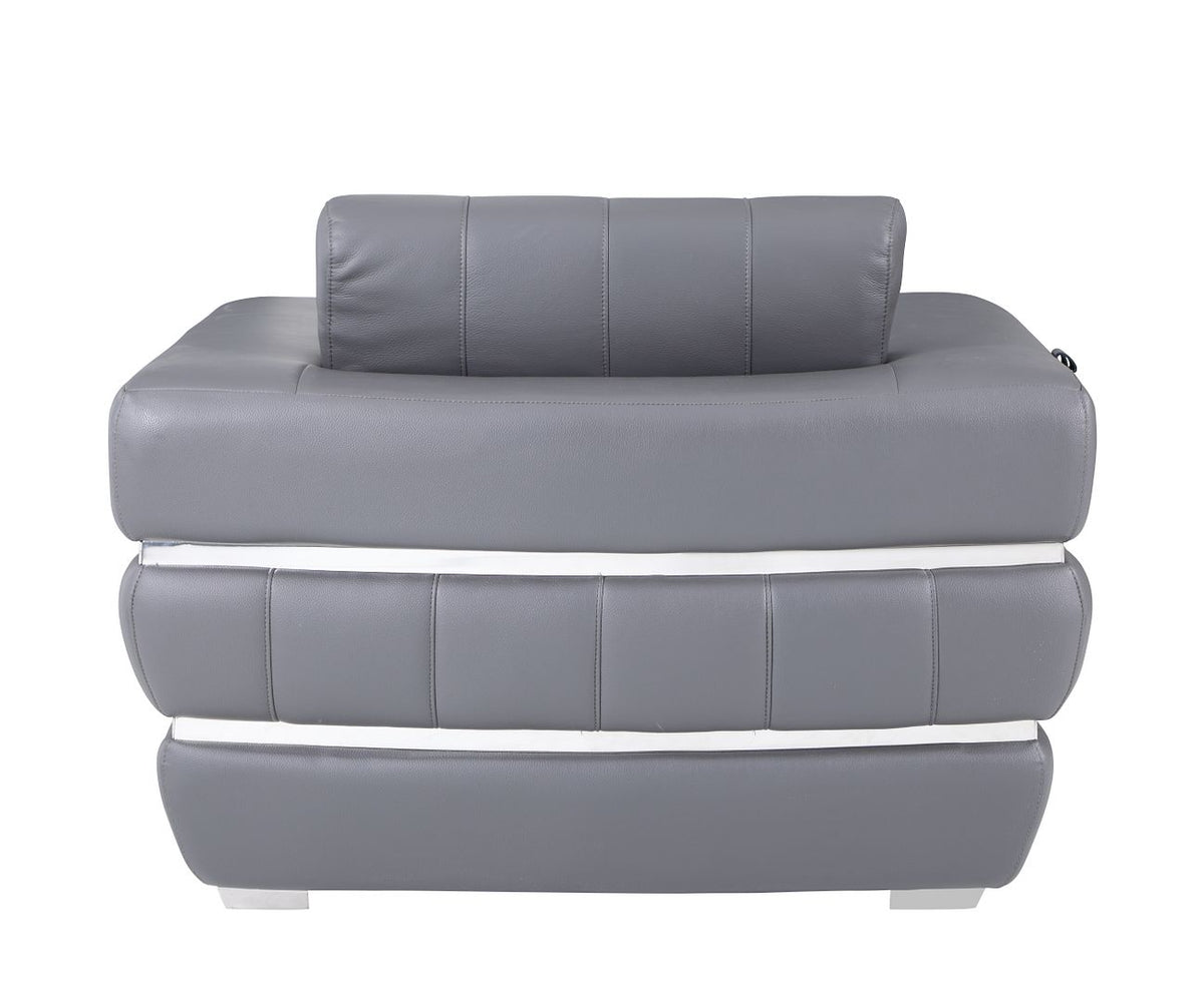 904 Divanitalia Chair in Top-grain Italian Leather - Dark Grey - SKU 904-CH-DARK GRAY - view 4