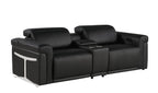1126 Divanitalia 3-Piece Modular Power Reclining Loveseat in Top Grain Italian Leather with 2 Power Recliners & Power Headrests