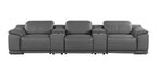 9762 Divanitalia 5-Piece Modular Power Reclining Sofa and Loveseat Set with 3 Power Recliners in Top Grain Italian Leather