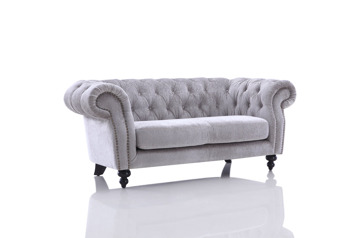 Divani Casa Alexandrina Grey Tufted Velvet Loveseat