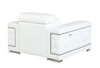 692 Divanitalia Chair with Adjustable Headrest in Top-grain Italian Leather - White - SKU 692-CH-WHITE - view 3