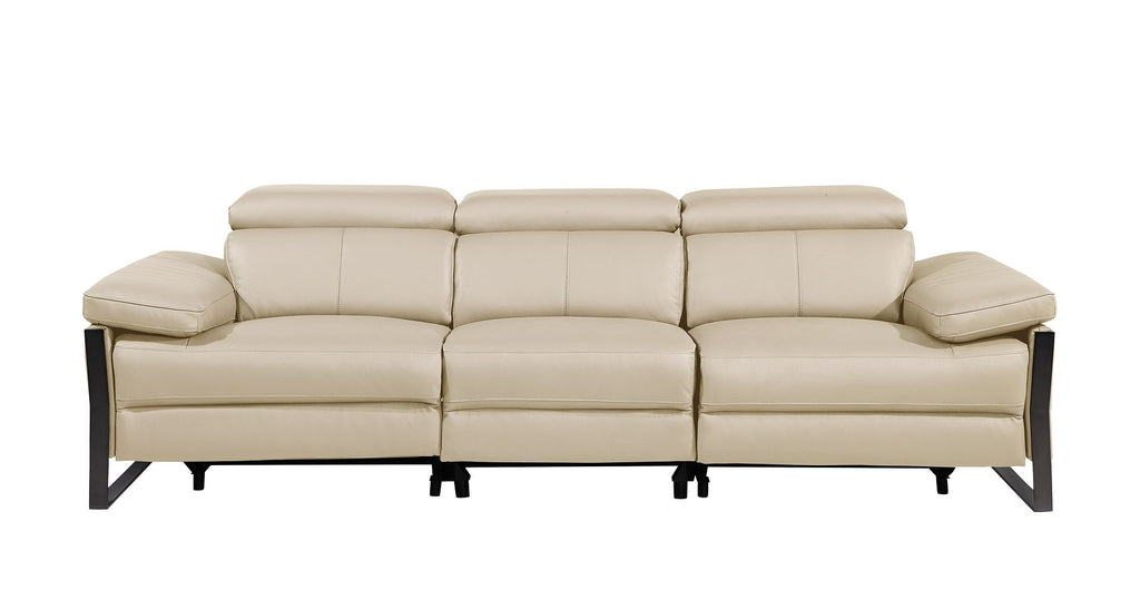 1246 Divanitalia Modular Power Triple Reclining Sofa with Power Reclining Headrests - Top Grain Italian Leather - Beige - SKU 1246-BEIGE-3.3-HT - view 3