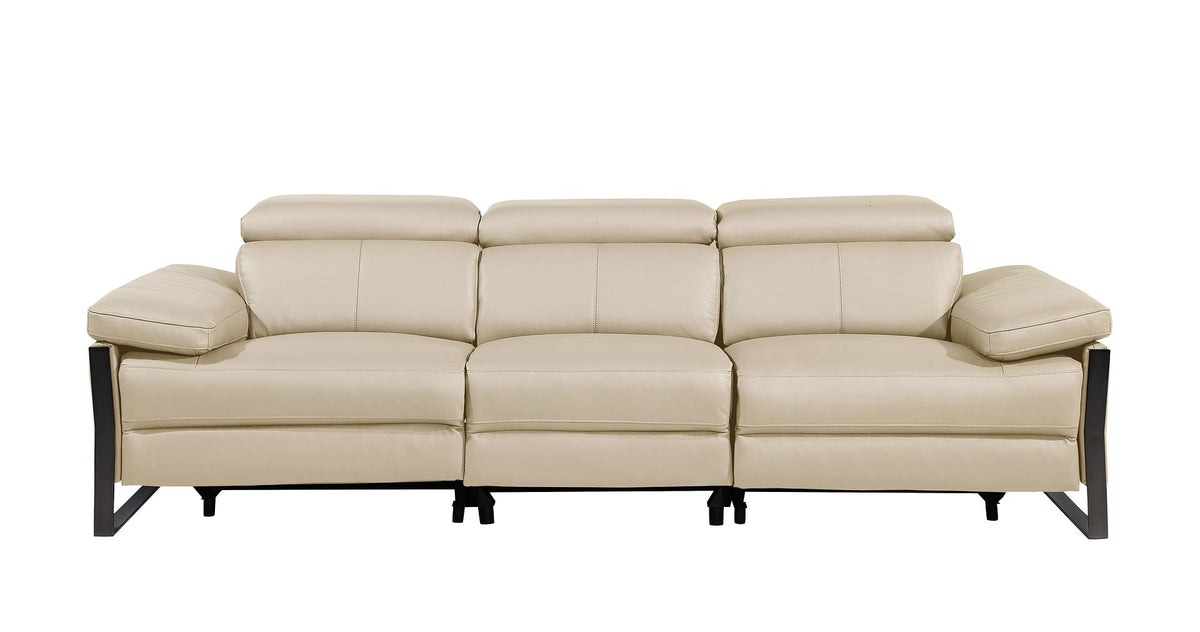 1246 Divanitalia Modular Power Triple Reclining Sofa with Power Reclining Headrests - Top Grain Italian Leather - Beige - SKU 1246-BEIGE-3.3-HT - view 3