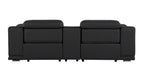 9762 Divanitalia 3-Piece Modular Power Reclining Console Loveseat with 2 Power Recliners in Top Grain Italian Leather