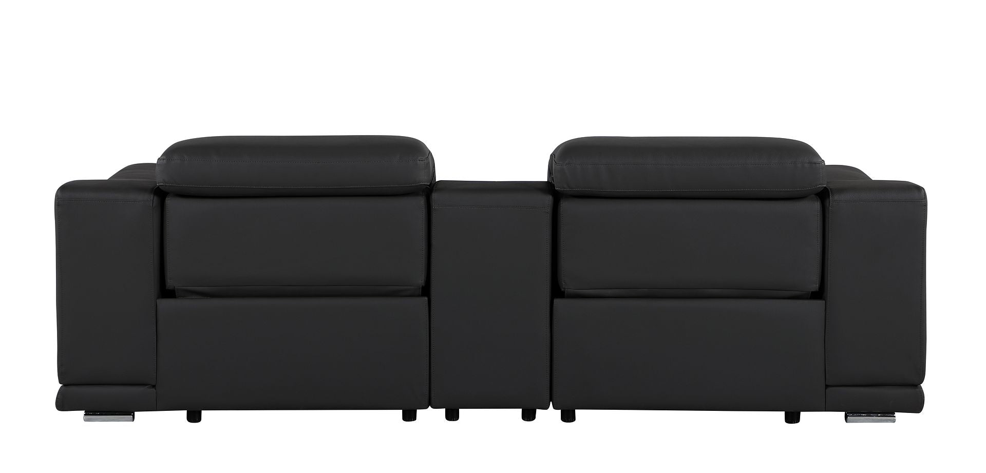 9762 Divanitalia 3-Piece Modular Power Reclining Console Loveseat with 2 Power Recliners in Top Grain Italian Leather