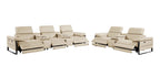 1246 Divanitalia Modular Power Reclining Dual Console Sofa and Console Loveseat Set with Power Headrests - Top Grain Italian Leather - Beige - SKU 1246-BEIGE-8.5-HT-2PC - view 5