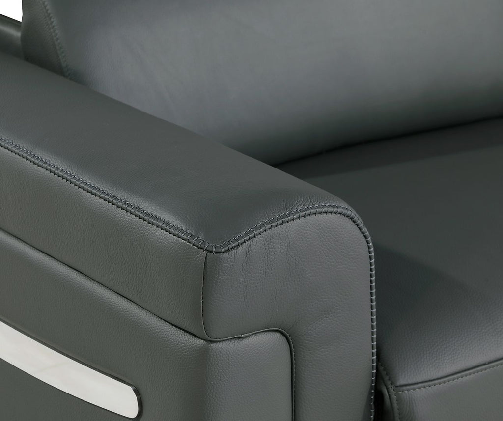 1126 Divanitalia Power Reclining Sofa in Top Grain Italian Leather with 2 Power Recliners & Power Headrests