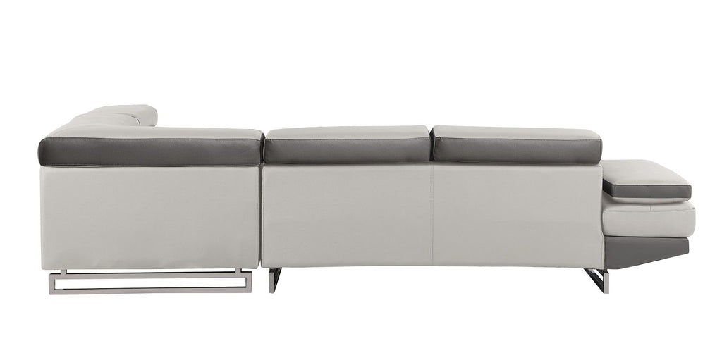8136 Right Arm Facing Chaise with Adjustable Headrest in Genuine Leather