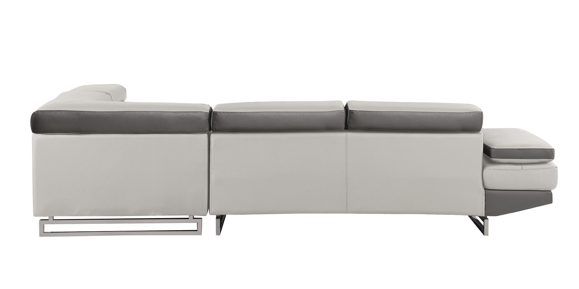 8136 Right Arm Facing Chaise with Adjustable Headrest in Genuine Leather