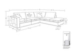 998 Divanitalia Cream Right Arm Facing Sectional Sofa in Top-grain Italian Leather
