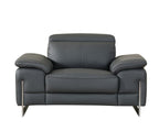 636 Divanitalia 3-Piece Sofa Set with Adjustable Headrest in Top-grain Italian Leather - Dark Grey - SKU 636- DARK GRAY 3PC (S/L/CH) - GROUP - view 7