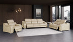 1116 Divanitalia 6-Piece Modular Power Reclining Sofa, Loveseat & Chair Set in Top Grain Italian Leather with 6 Power Recliners & Power Headrests - Beige - SKU 1116-BEIGE-6.6-HT-3PC - view 2