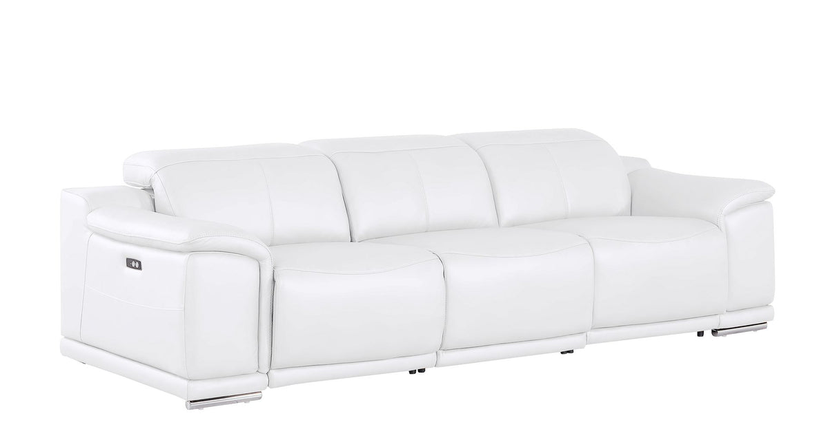 2679 Genuine Leather Sofa with Dual Power Recliners - White - SKU 2679-WHITE-3.2-S-HT - view 4