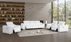 2679 Power Reclining Sofa, Console Loveseat & Chair Set in Genuine Leather - 6 Recliners - White - SKU 2679-WHITE-7.6-HT-3PC - view 2