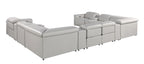 1126 Divanitalia 12-Piece U-Shaped Sectional Sofa in Top Grain Italian Leather with 4 Power Recliners & Power Headrests - Light Grey - SKU 1126-LT_GREY-12PC-4PWR-U-SECTIONAL-GROUP - view 6