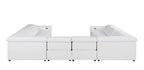 1208 8 Piece U-Shaped Leather Sectional Sofa with 4 Power Recliners & Power Headrests