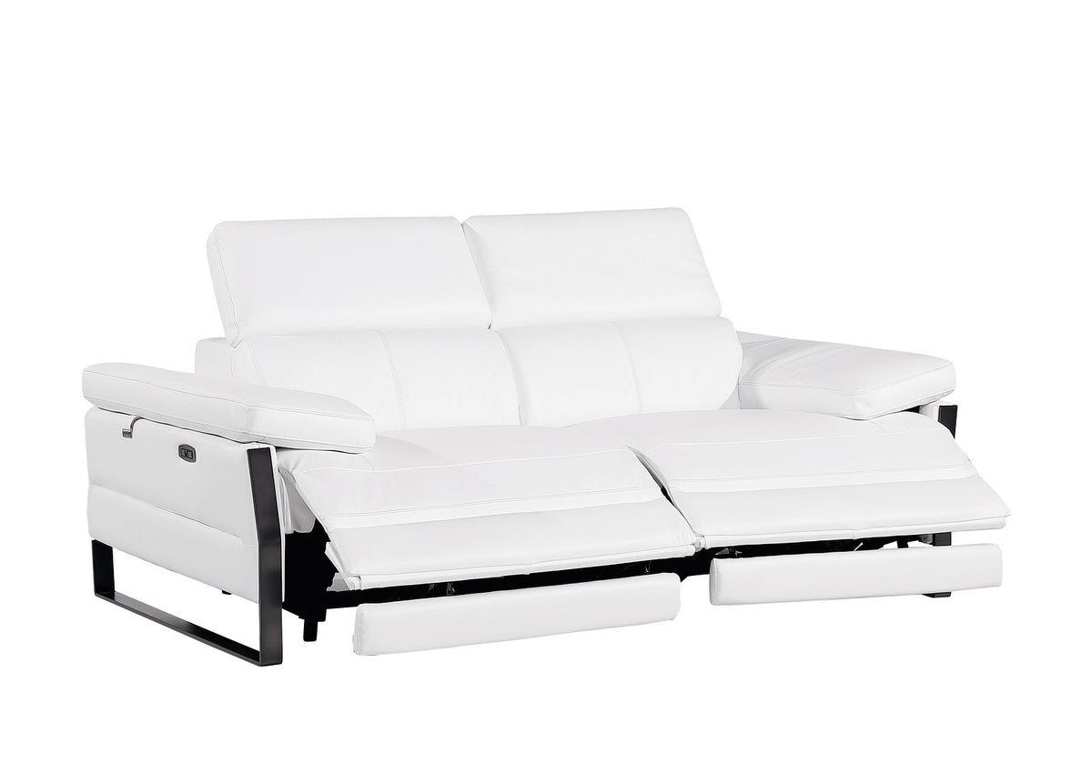 1246 Divanitalia Modular Power Dual Reclining Sofa, Loveseat, and Chair Set with Power Headrests - Top Grain Italian Leather - White - SKU 1246-WHITE-6.5-HT-3PC - view 8