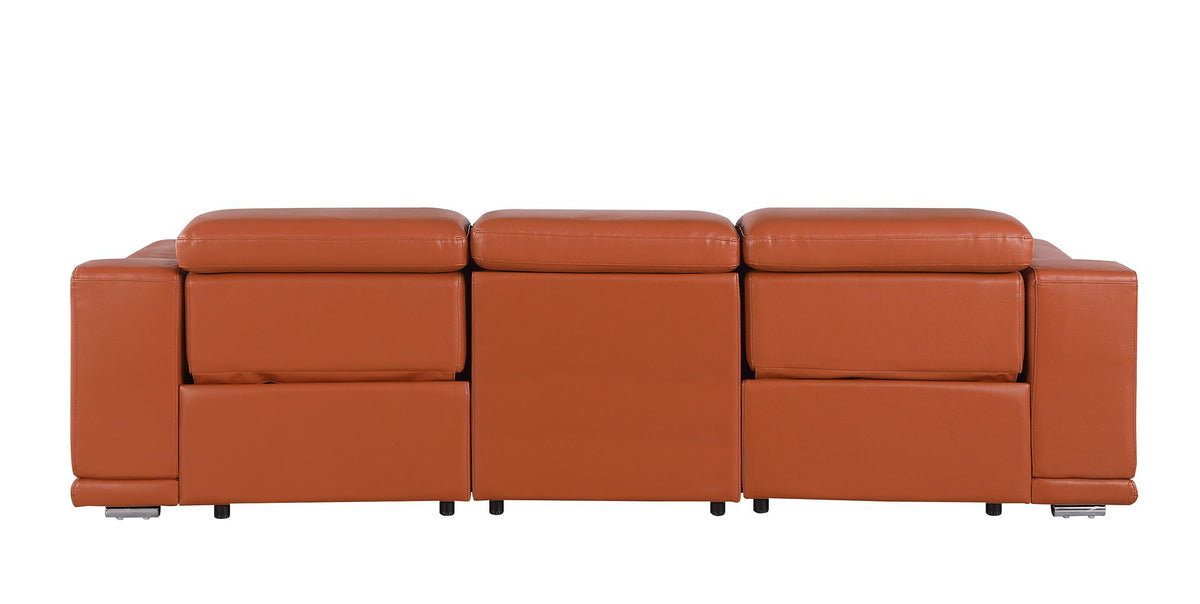 9762 Divanitalia 3-Piece Modular Power Reclining Sofa with 2 Power Recliners in Top Grain Italian Leather - Camel - SKU 9762-CAMEL-3.2-S-HT - view 6