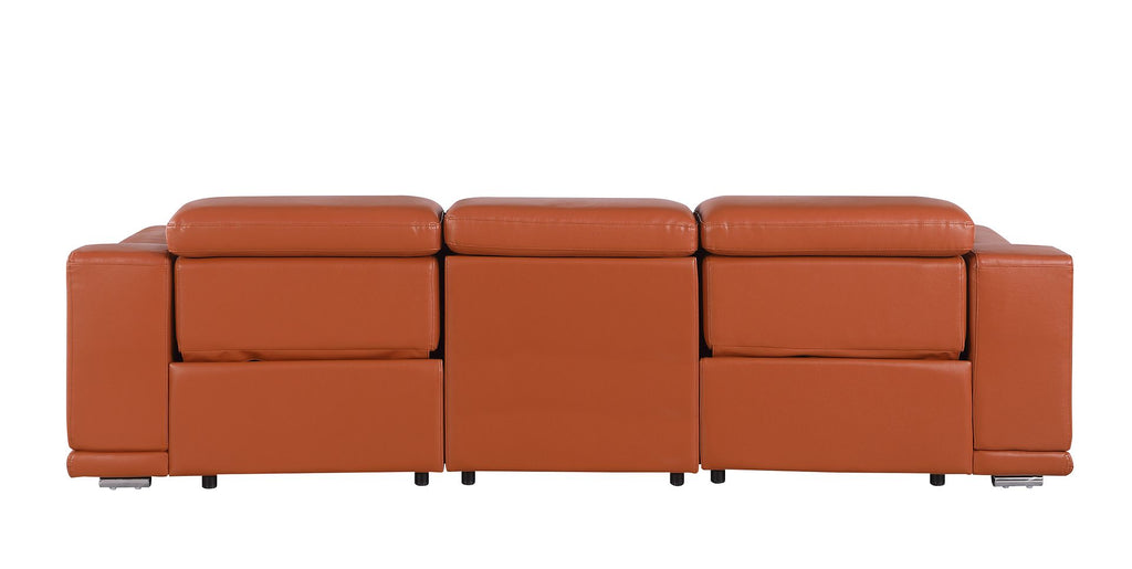 9762 Divanitalia 3-Piece Modular Power Reclining Sofa with 2 Power Recliners in Top Grain Italian Leather