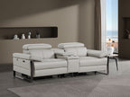 1246 Divanitalia Top Grain Italian Leather Console Loveseat with Power Headrest - Light Grey - SKU 1246-LT-GREY-3.2-HT - view 2