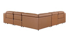 9762 Divanitalia 5-Piece L-Shaped Top Grain Italian Leather Sectional Sofa with 3 Power Recliners