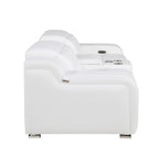 1116 Divanitalia 3-Piece Modular Power Reclining Console Loveseat in Top Grain Italian Leather with 2 Power Recliners & Power Headrests