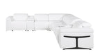 1126 Divanitalia 8-Piece L-Shaped Sectional Sofa in Top Grain Italian Leather with 4 Power Recliners & Power Headrests