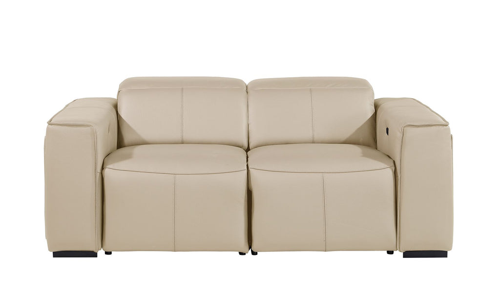 1224 Divanitalia 2-Piece Modular Power Reclining Loveseat in Top Grain Italian Leather with 2 Power Recliners & Power Headrests