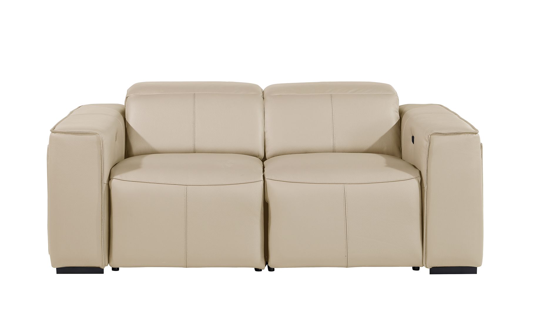 1224 Divanitalia 2-Piece Modular Power Reclining Loveseat in Top Grain Italian Leather with 2 Power Recliners & Power Headrests