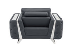 1050 Divanitalia 2-Piece Sofa Set in Top-grain Italian Leather - Dark Grey - SKU 1050-DK-GRAY-3PC - view 14