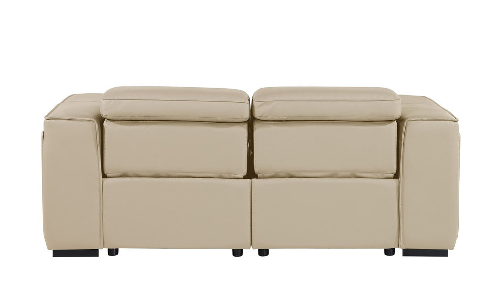 1224 Divanitalia 2-Piece Modular Power Reclining Loveseat in Top Grain Italian Leather with 2 Power Recliners & Power Headrests - Beige - SKU 1224-BEIGE-2.2-HT - view 7