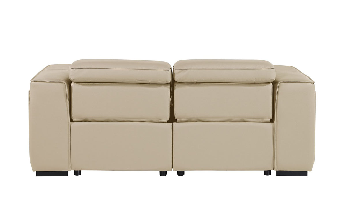 1224 Divanitalia 2-Piece Modular Power Reclining Loveseat in Top Grain Italian Leather with 2 Power Recliners & Power Headrests - Beige - SKU 1224-BEIGE-2.2-HT - view 7