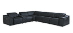 9762 Divanitalia 7-Piece L-Shaped Top Grain Italian Leather Sectional Sofa with 3 Power Recliners