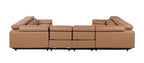 1246 Divanitalia 8-Piece U-Shaped Modular Power Reclining Sectional Sofa with 4 Power Recliners and Power Headrests - Top Grain Italian Leather