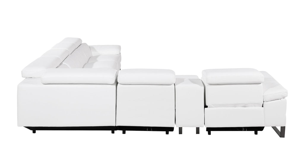1246 Divanitalia 7-Piece L-Shaped Modular Power Reclining Sectional Sofa with 3 Power Recliners and Power Headrests - Top Grain Italian Leather