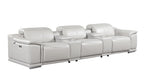 9762 Divanitalia 5-Piece Modular Power Reclining Sofa and Loveseat Set with 3 Power Recliners in Top Grain Italian Leather