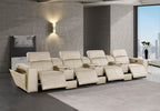 1224 Divanitalia 7-Piece Modular Power Reclining Sofa in Top Grain Italian Leather with 4 Power Recliners & Power Headrests