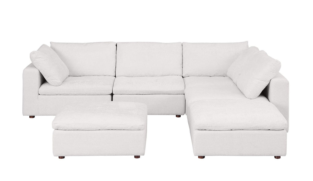 1100 Divanitalia 6-Piece Right Arm Facing 3-Seat Sectional Sofa - Top-grain Italian Leather