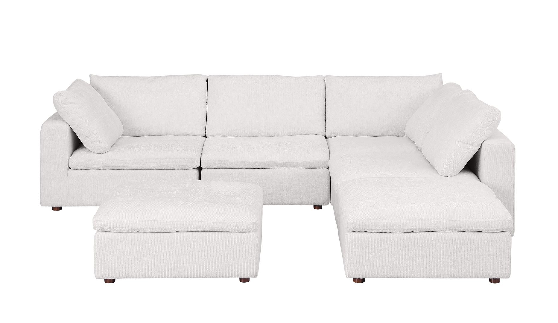1100 Divanitalia 6-Piece Right Arm Facing 3-Seat Sectional Sofa - Top-grain Italian Leather